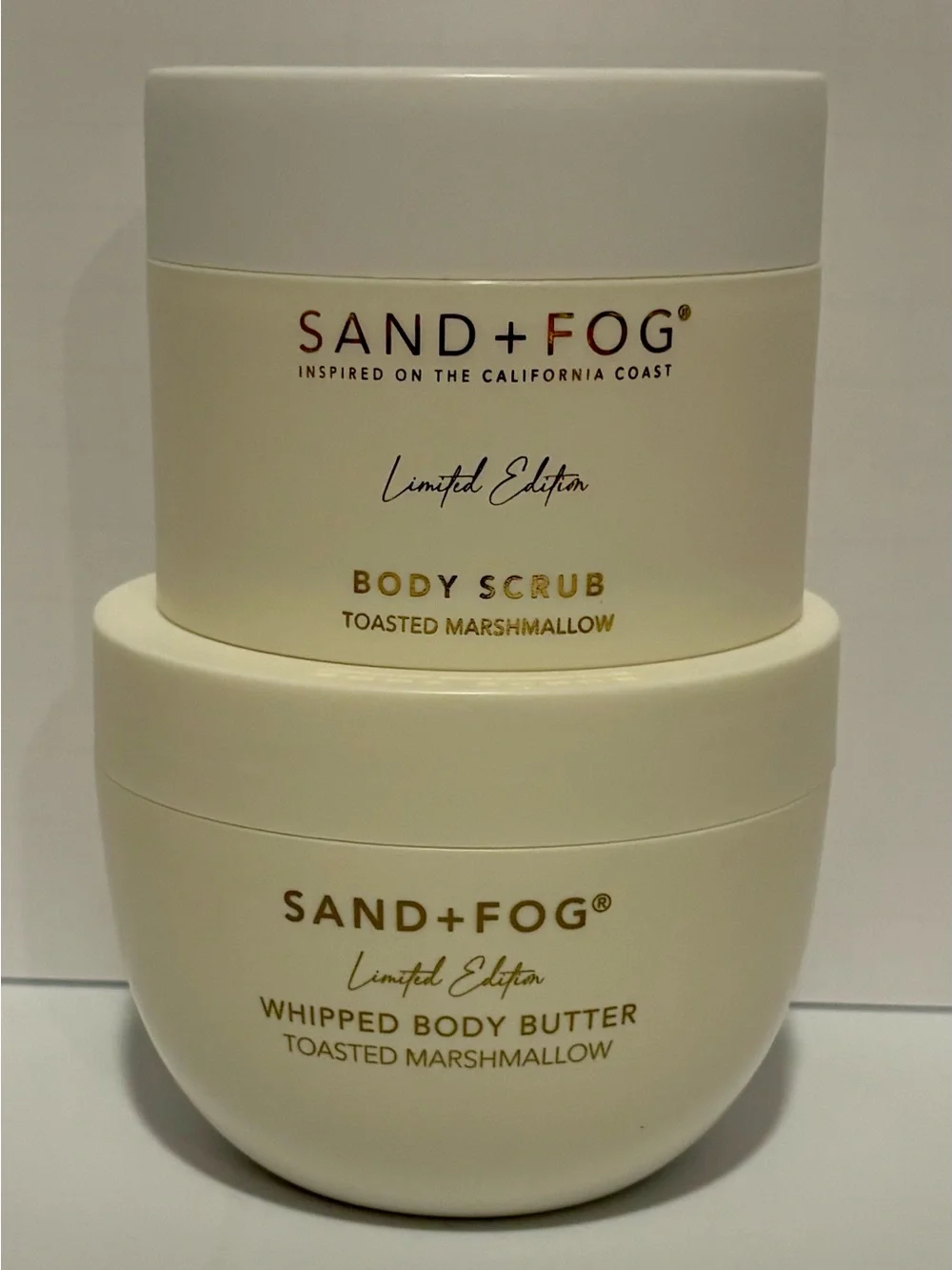 SAND+FOG Toasted Marshmallow Body Scrub & Whipped Body Butter - Cream
